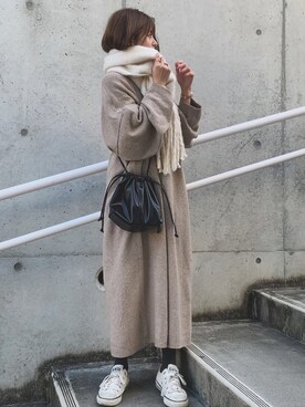 「coca（coca）（コカ）のアイテム（ワンピース/ドレス）」を使った、yunさん（レディース・153cm）の冬コーディネート