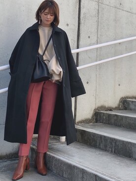 「DHOLIC（ディーホリック）のアイテム（その他アウター）」を使った、yunさん（レディース・153cm）の冬コーディネート