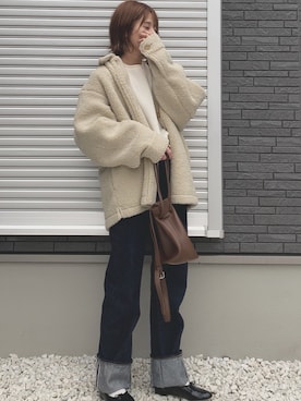 「UNIQLO（ユニクロ）のアイテム（その他アウター）」を使った、yunさん（レディース・153cm）の冬コーディネート
