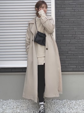 「GRL（グレイル）のストレッチスキニーパンツ（その他パンツ）」を使った、yunさん（レディース・153cm）の冬コーディネート