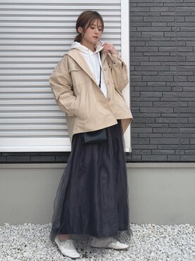 「FREE'S MART（フリーズマート）のアイテム（ジャケット/アウター）」を使った、yunさん（レディース・153cm）の春コーディネート