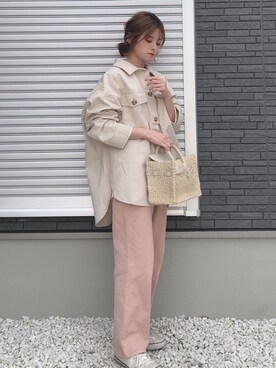 「GRL（グレイル）のアイテム（その他アウター）」を使った、yunさん（レディース・153cm）の春コーディネート