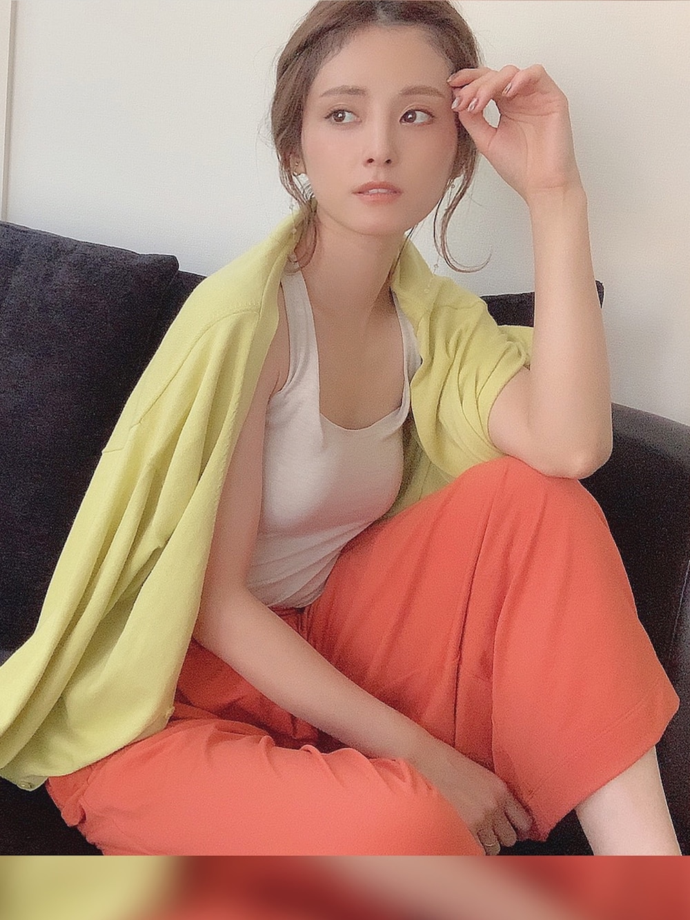 「UNIQLO、ユニクロ、スポーツウェア、ブラタンクトップ、カーディガン、プチプラ、オトナカジュアル、ゆるコーデ」｜「UNIQLOのエアリズムレーサーバックブラタンクトップ（ブラジャー、グレー系）」を使った、yunさん（レディース・153cm）の夏コーディネートの1枚目の写真