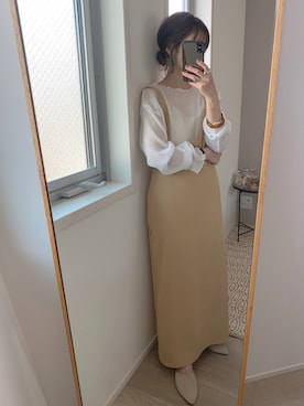 「シフォンブラウス」｜「アイテム（オールインワン・サロペット）」を使った、yunさん（レディース・153cm）の夏コーディネート