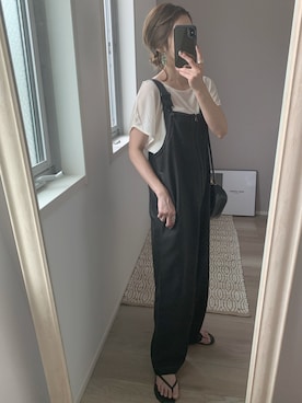 「Kastane（カスタネ）のアイテム（オールインワン・サロペット）」を使った、yunさん（レディース・153cm）の夏コーディネート