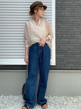 「ACYM（アシーム）のアイテム」を使った、yunさん（レディース・153cm）の夏コーディネート