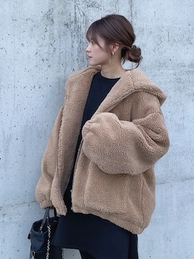 「ミーア」｜「アイテム（ジャケット/アウター）」を使った、yunさん（レディース・153cm）の冬コーディネート