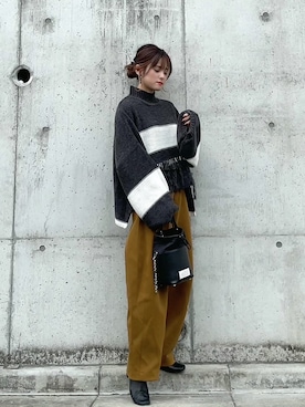 「Happy John（ハッピージョン）のアイテム」を使った、yunさん（レディース・153cm）の冬コーディネート