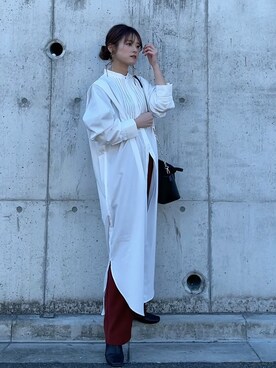 「アントマリーズ」｜「アイテム（シャツワンピース）」を使った、yunさん（レディース・153cm）の冬コーディネート