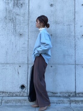 「アントマリーズ」｜「アイテム（スウェット）」を使った、yunさん（レディース・153cm）の冬コーディネート