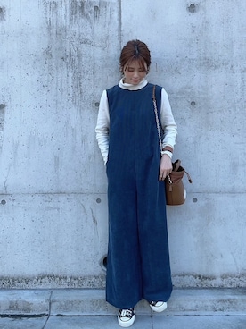 「classicalelf（クラシカルエルフ）のアイテム（オールインワン・サロペット）」を使った、yunさん（レディース・153cm）の冬コーディネート