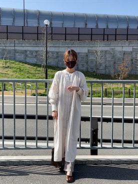 「スキッパーシャツ」｜「アイテム（シャツワンピース）」を使った、yunさん（レディース・153cm）の春コーディネート