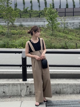「GeeRA（ジーラ）のアイテム（オールインワン・サロペット）」を使った、yunさん（レディース・153cm）の春コーディネート