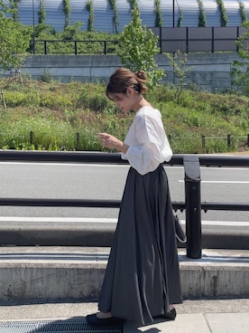 「GRL（グレイル）のチェーンフラップショルダーバッグ（ショルダーバッグ）」を使った、yunさん（レディース・153cm）の夏コーディネート