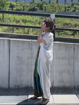 「LASTFRAME（ラストフレーム）のアイテム」を使った、yunさん（レディース・153cm）の夏コーディネート
