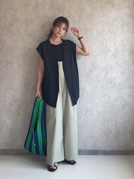 「GeeRA（ジーラ）のアイテム（オールインワン・サロペット）」を使った、yunさん（レディース・153cm）の夏コーディネート