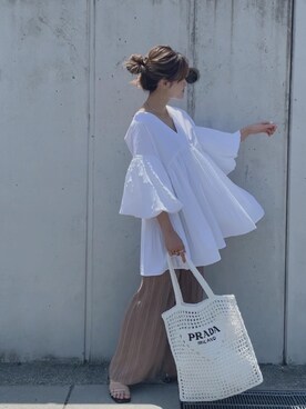 「Bou Jeloud（ブージュルード）のアイテム」を使った、yunさん（レディース・153cm）の夏コーディネート