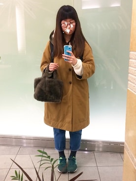 「JANSPORT（ジャンスポーツ）のJANSPORT BIG STUDENT（バックパック/リュック）」を使った、やぷさん（レディース・155cm）の冬コーディネート