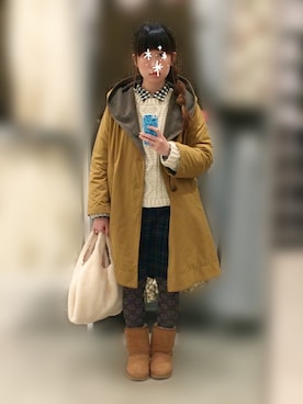 「タータンチェック」｜やぷさん（レディース・155cm）の冬コーディネート