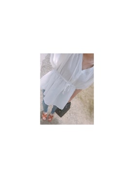 「白トップス」｜mitonさん（レディース・150cm・20代）の春コーディネート