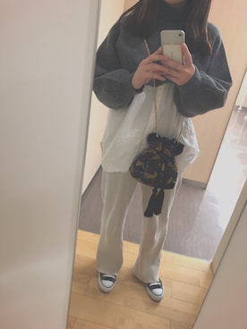 「allstar」｜「アイテム（シャツ/ブラウス）」を使った、クルミさん（レディース・162cm）の冬コーディネート