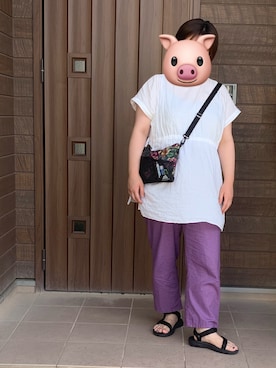 「ムラサキコーデ」｜カワさん（レディース・164cm）の夏コーディネート