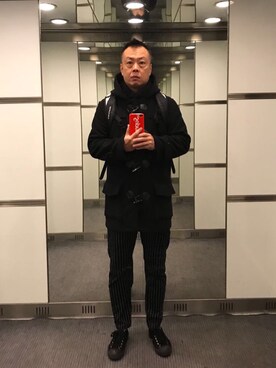 「no brand（ノーブランド）のアイテム（モッズコート）」を使った、sidney628さん（メンズ・171cm）の冬コーディネート