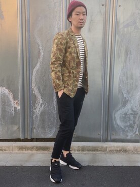 「SEVENDAYS=SUNDAY（セブンデイズサンデイ）のアイテム（帽子）」を使った、のく坊さん（メンズ・172cm）の秋コーディネート