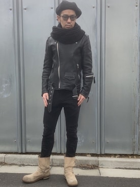 「SOYOUS（ソユーズ）のアイテム」を使った、のく坊さん（メンズ・172cm）の冬コーディネート