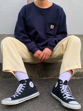 「TOMMY（トミー）のアイテム（パンツ）」を使った、うたときさん（メンズ・177cm）の春コーディネート