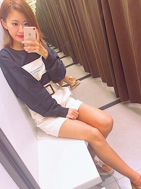 「ZARA（ザラ）のアイテム（スカート、ホワイト系）」を使った、kananiiinaさん（レディース・162cm）の秋コーディネート