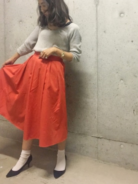 「スカラップ」｜「アイテム（その他トップス）」を使った、maayaさん（レディース・158cm）の春コーディネート