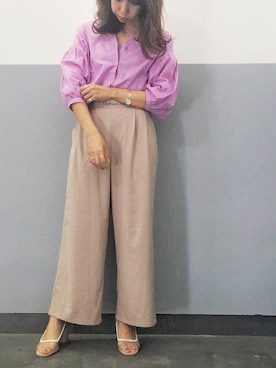 「ラベンダー」｜maayaさん（レディース・158cm）の春コーディネート