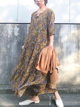 「フォークロア」｜「アイテム（ジャケット/アウター）」を使った、maayaさん（レディース・158cm）の春コーディネート