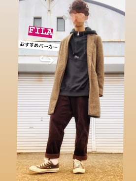 「コードュロイパンツ」｜ふむふむさん（メンズ・167cm）の冬コーディネート