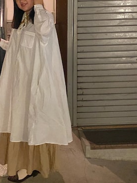 「ロングシャツ」｜「アイテム（財布/小物）」を使った、☺︎☺︎☺︎さん（レディース・160cm）の秋コーディネート