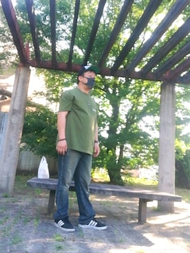 「MURAL（ミューラル）のアイテム（帽子）」を使った、🌴-MASA-🌴 さん（メンズ・174cm）の夏コーディネート