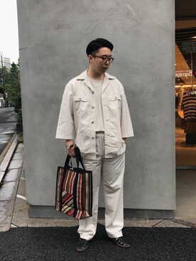 「LEMAIRE（ルメール）のアイテム」を使った、TAさん（メンズ・181cm）の夏コーディネート