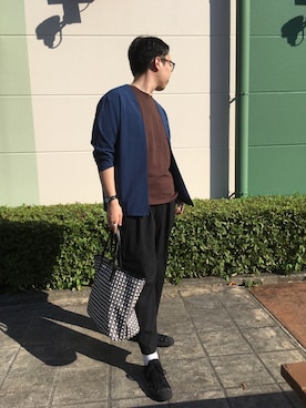 「DESIGNWORKS（デザインワークス）のアイテム（バッグ）」を使った、TAさん（メンズ・181cm）の夏コーディネート