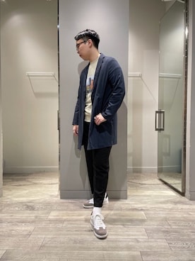 「ABAHOUSE GRAY（アバハウスグレイ）のアイテム（トレンチコート）」を使った、TAさん（メンズ・181cm）の秋コーディネート