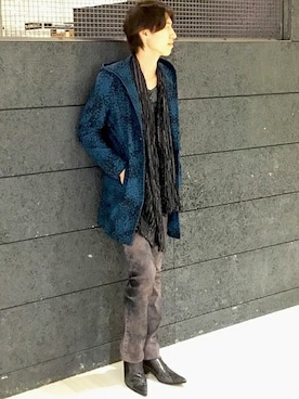 「アイテム（ステンカラーコート）」を使った、TOGAWAさん（メンズ・185cm）の夏コーディネート