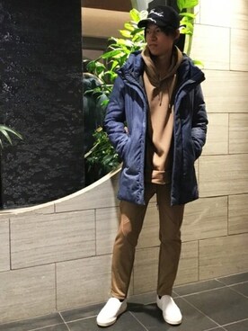 「TORNADO MART（トルネードマート）のアイテム（帽子）」を使った、TOGAWAさん（メンズ・185cm）の秋コーディネート