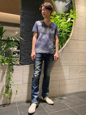 「アイテム（ドレスシューズ、グレー系）」を使った、TOGAWAさん（メンズ・185cm）の春コーディネート