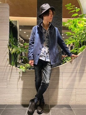 「TORNADO MART（トルネードマート）のアイテム（帽子）」を使った、TOGAWAさん（メンズ・185cm）の秋コーディネート