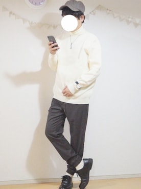 「MAJESTIC LEGON（マジェスティックレゴン）のアイテム（帽子）」を使った、ぺいさん（メンズ・168cm）の冬コーディネート