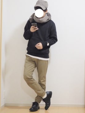 「MAJESTIC LEGON（マジェスティックレゴン）のアイテム（帽子）」を使った、ぺいさん（メンズ・168cm）の冬コーディネート