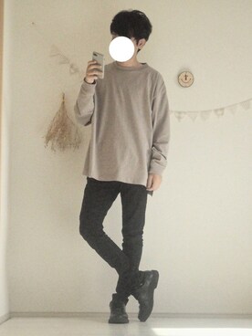 「ベージュ×ブラック」｜「アイテム（その他）」を使った、ぺいさん（メンズ・168cm）の秋コーディネート