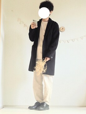「オーバーコート」｜「アイテム（ブルゾン）」を使った、ぺいさん（メンズ・168cm）の秋コーディネート