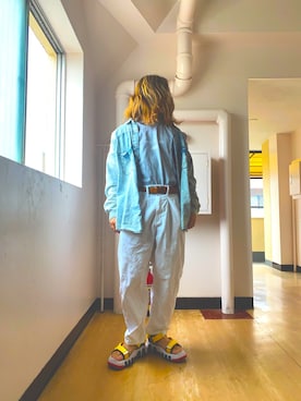 「Onitsuka Tiger（オニツカタイガー）のアイテム（サンダル）」を使った、koseiさん（メンズ・158cm）の春コーディネート