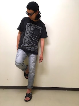 「アイテム（ネックレス）」を使った、Kubotaさん（メンズ・168cm）の春コーディネート